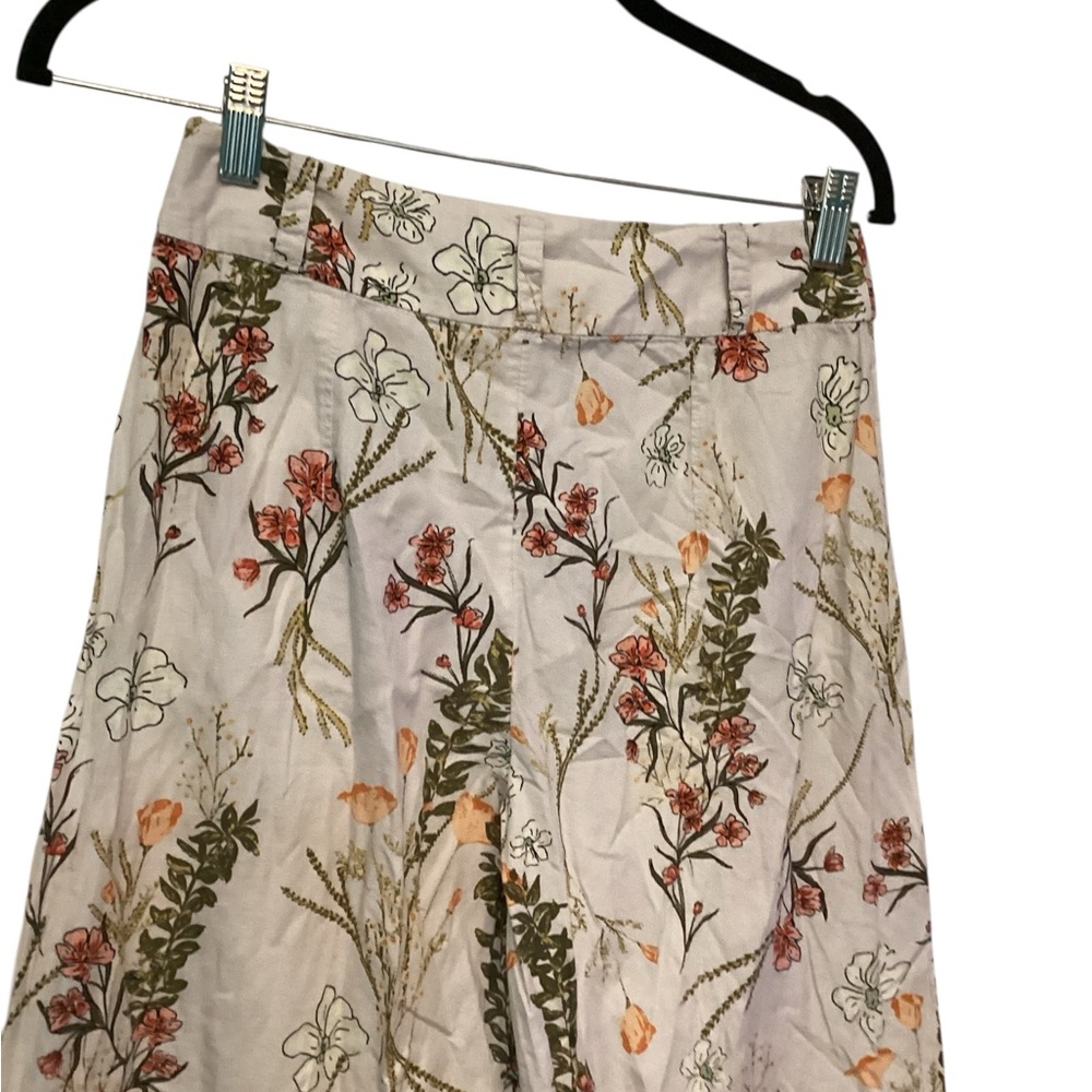 💥PRICE DROP💥 Menorca Taupe Multi Floral Print Wide-Leg Cropped Pants - Picture 6 of 9